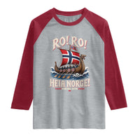 Funny Heia Norge Soccer Viking Row Raglan Shirt Ro Ro Norway Football Fans Norwegian Pride