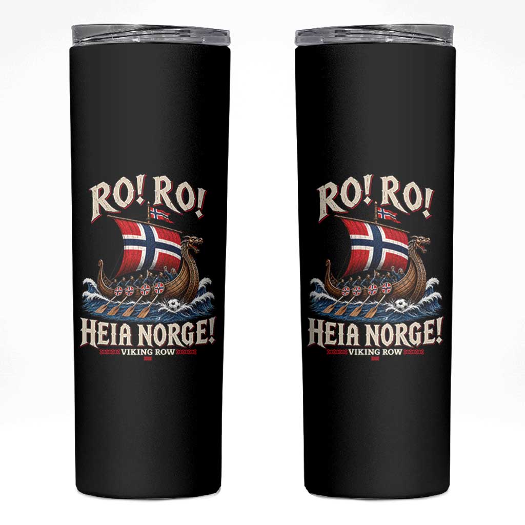 Funny Heia Norge Soccer Viking Row Skinny Tumbler Ro Ro Norway Football Fans Norwegian Pride