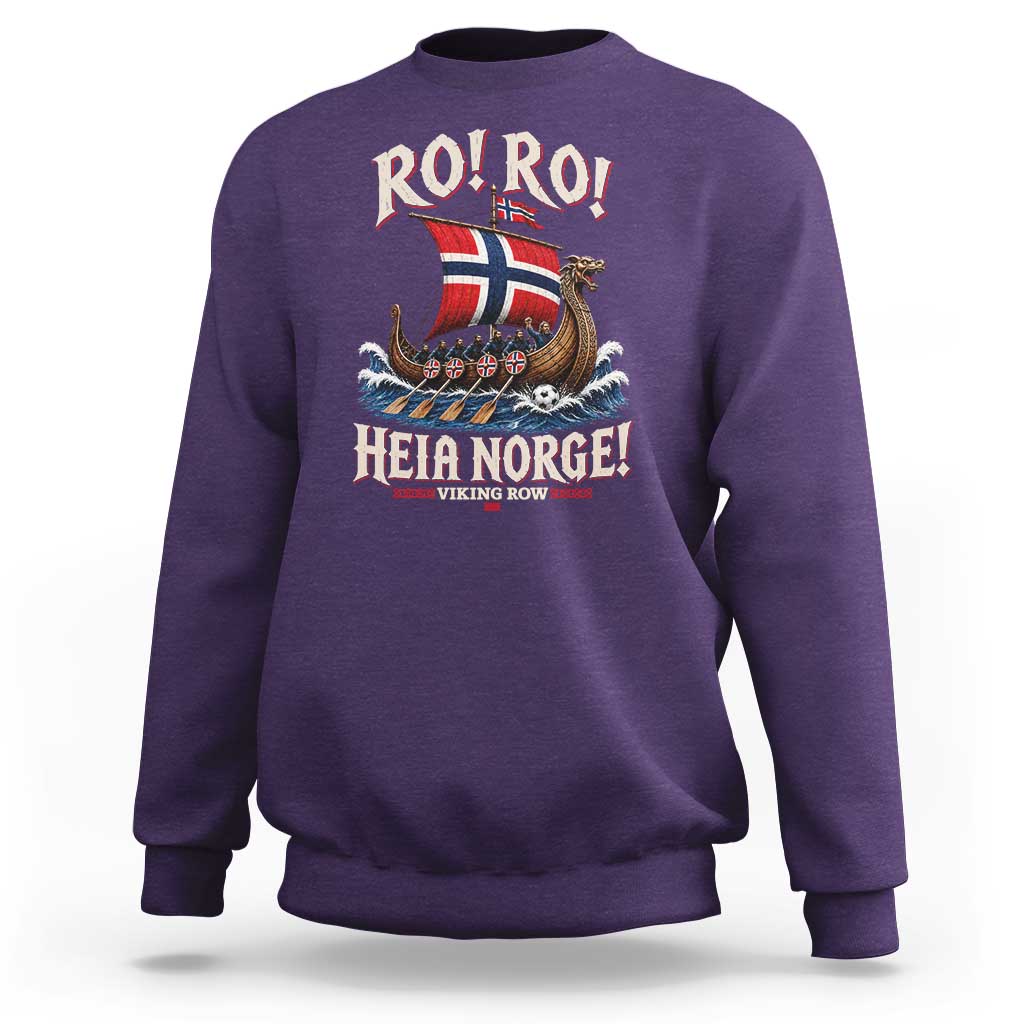 Funny Heia Norge Soccer Viking Row Sweatshirt Ro Ro Norway Football Fans Norwegian Pride