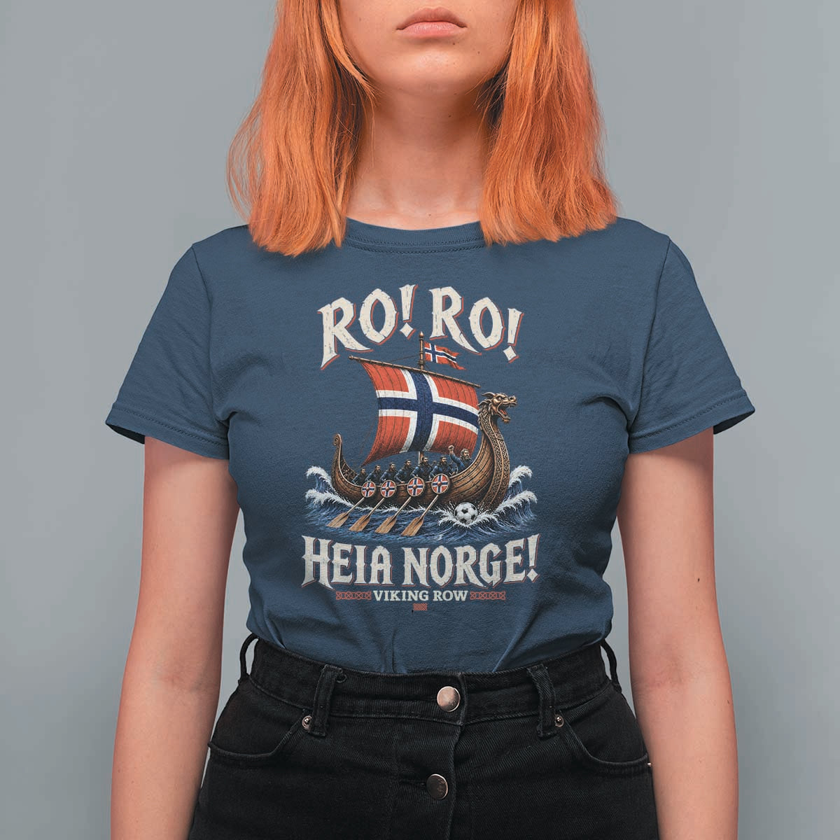Funny Heia Norge Soccer Viking Row T Shirt For Women Ro Ro Norway Football Fans Norwegian Pride