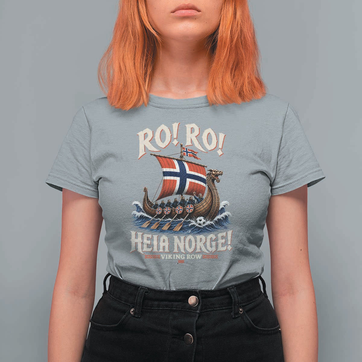Funny Heia Norge Soccer Viking Row T Shirt For Women Ro Ro Norway Football Fans Norwegian Pride