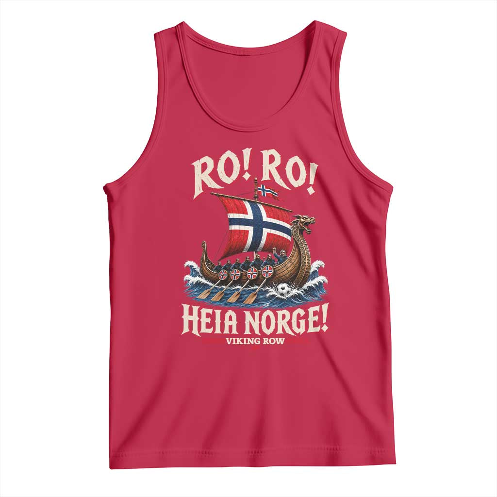 Funny Heia Norge Soccer Viking Row Tank Top Ro Ro Norway Football Fans Norwegian Pride