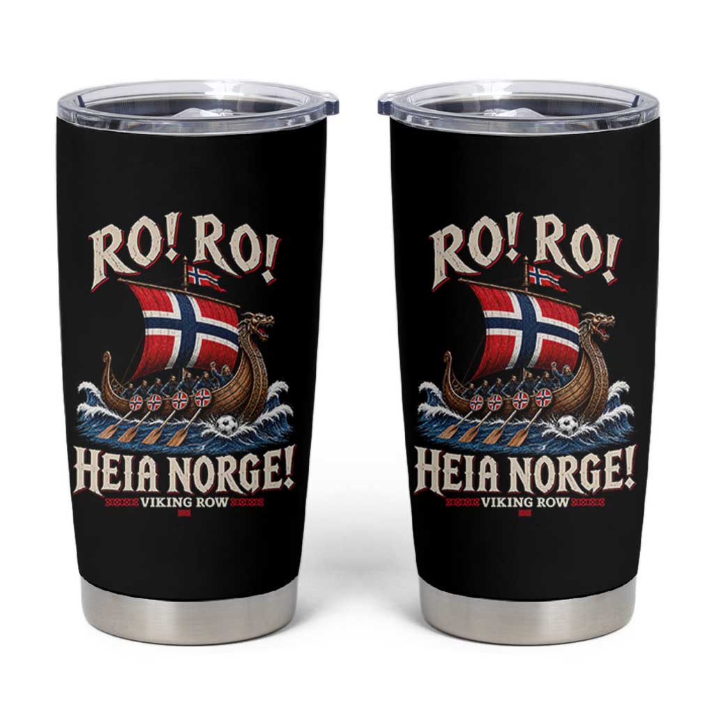 Funny Heia Norge Soccer Viking Row Tumbler Cup Ro Ro Norway Football Fans Norwegian Pride