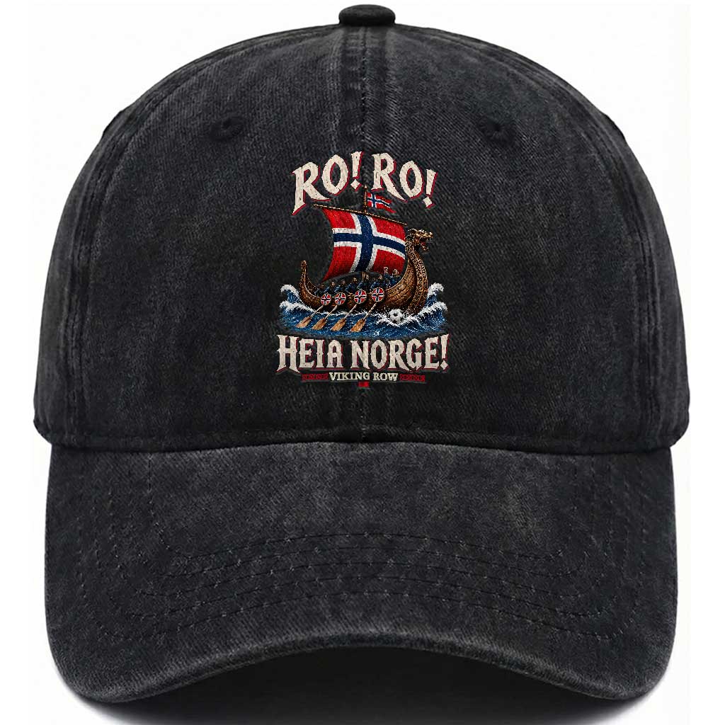 Funny Heia Norge Soccer Viking Row Washed Cotton Baseball Cap Ro Ro Norway Football Fans Norwegian Pride