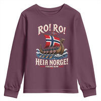 Funny Heia Norge Soccer Viking Row Youth Sweatshirt Ro Ro Norway Football Fans Norwegian Pride