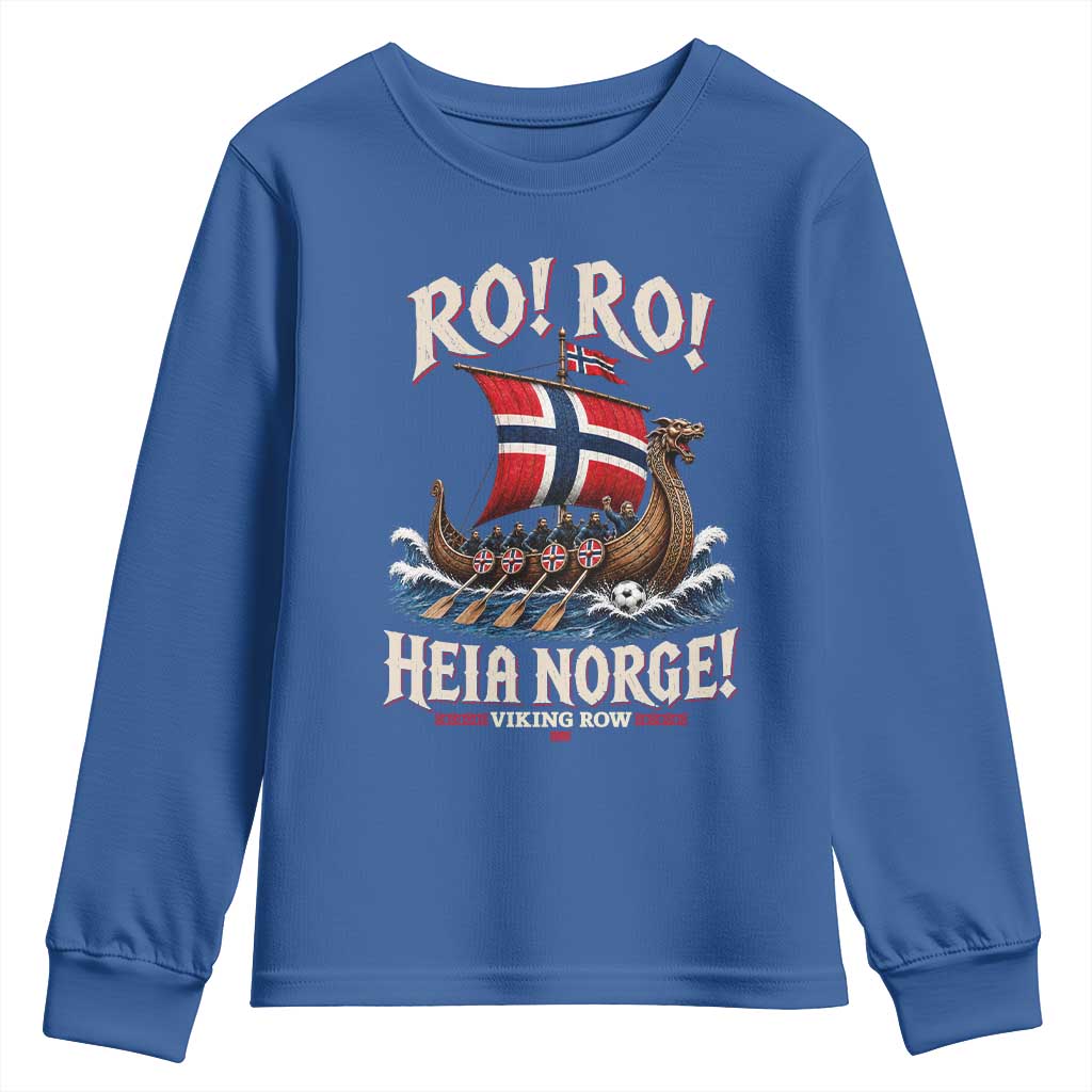 Funny Heia Norge Soccer Viking Row Youth Sweatshirt Ro Ro Norway Football Fans Norwegian Pride