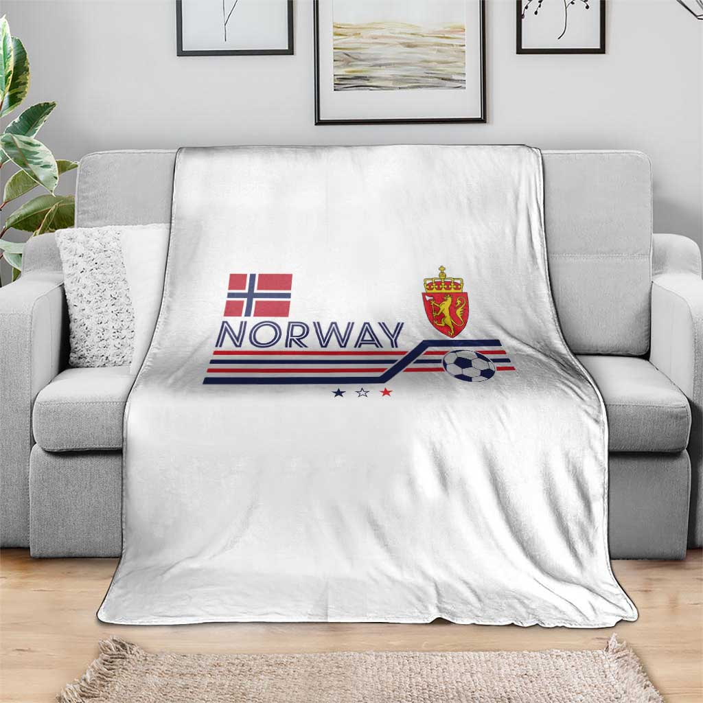 Classic Norway Football Emblem Graphic Throw Blanket Retro Norwegian Flag Coat of Arms Norge Soccer Fans