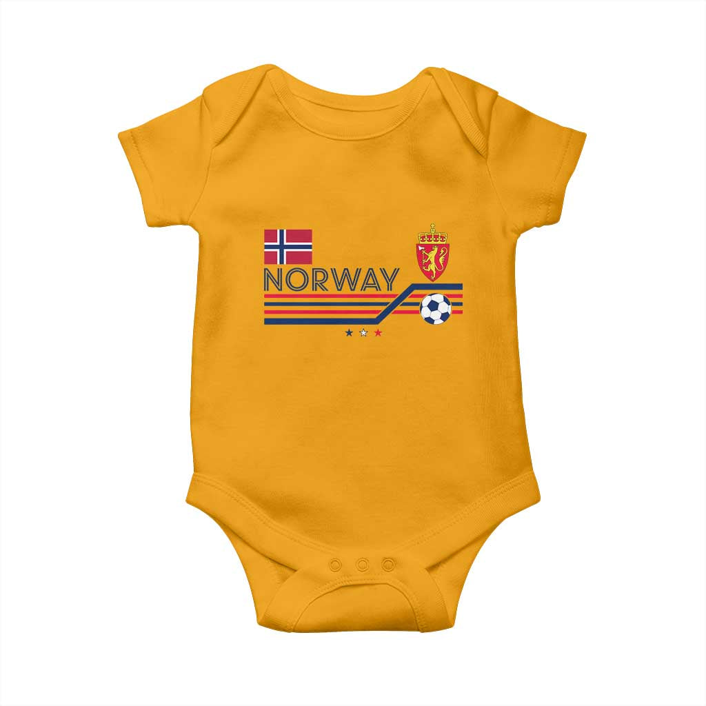 Classic Norway Football Emblem Graphic Baby Onesie Retro Norwegian Flag Coat of Arms Norge Soccer Fans