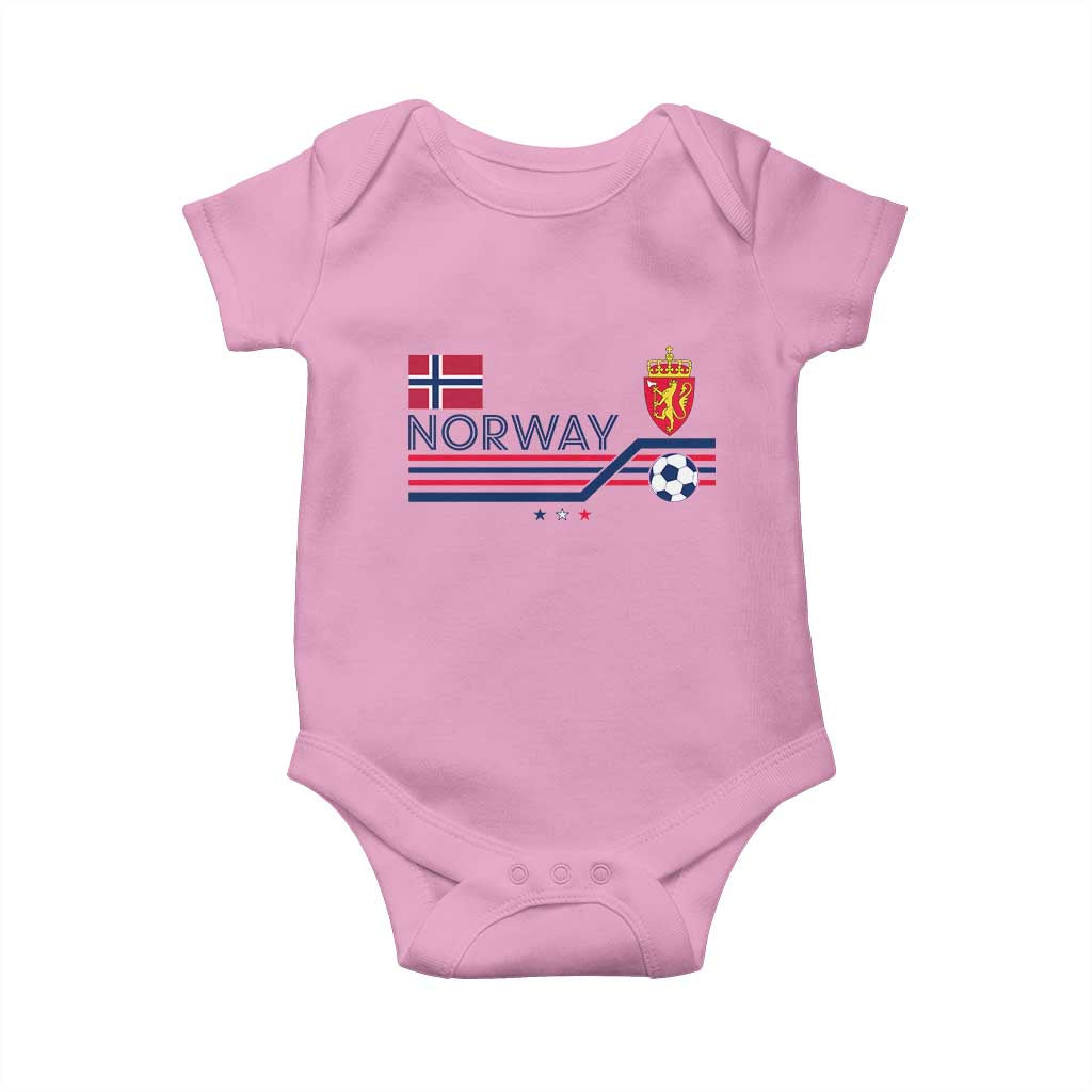 Classic Norway Football Emblem Graphic Baby Onesie Retro Norwegian Flag Coat of Arms Norge Soccer Fans