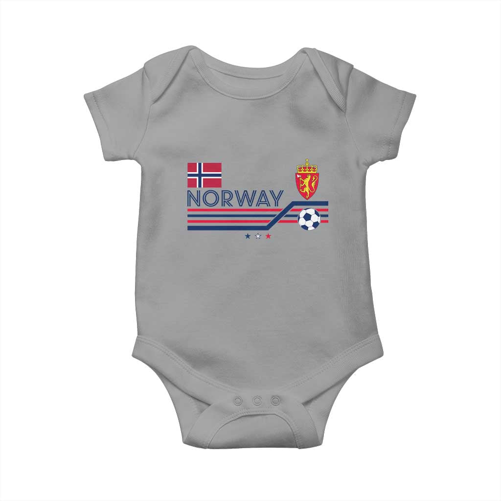 Classic Norway Football Emblem Graphic Baby Onesie Retro Norwegian Flag Coat of Arms Norge Soccer Fans