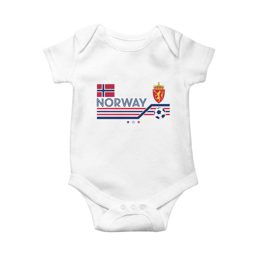 Classic Norway Football Emblem Graphic Baby Onesie Retro Norwegian Flag Coat of Arms Norge Soccer Fans