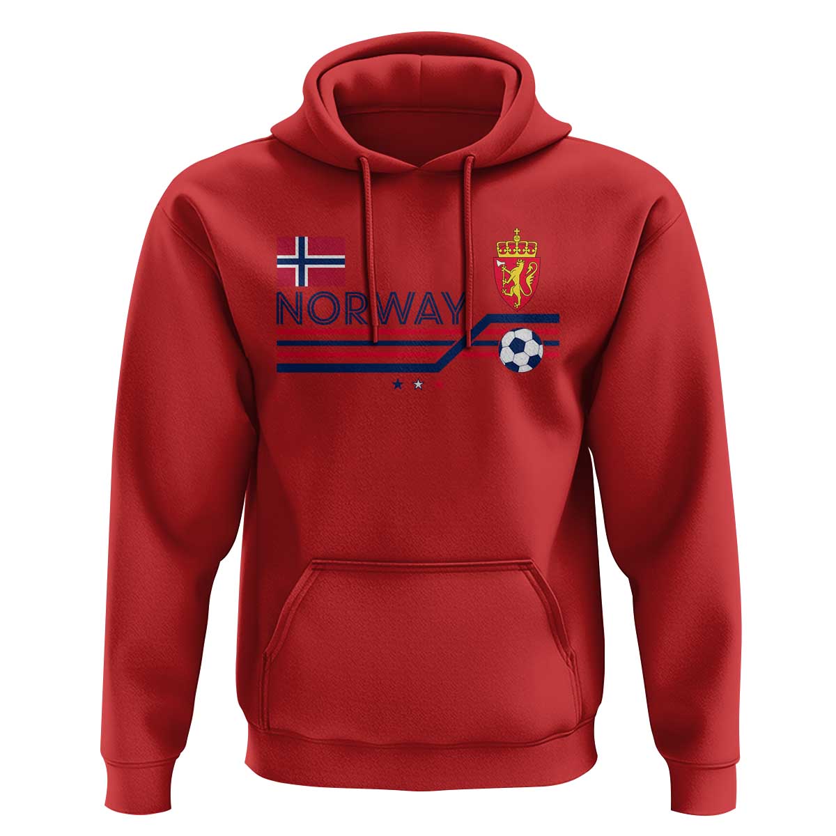 Classic Norway Football Emblem Graphic Hoodie Retro Norwegian Flag Coat of Arms Norge Soccer Fans