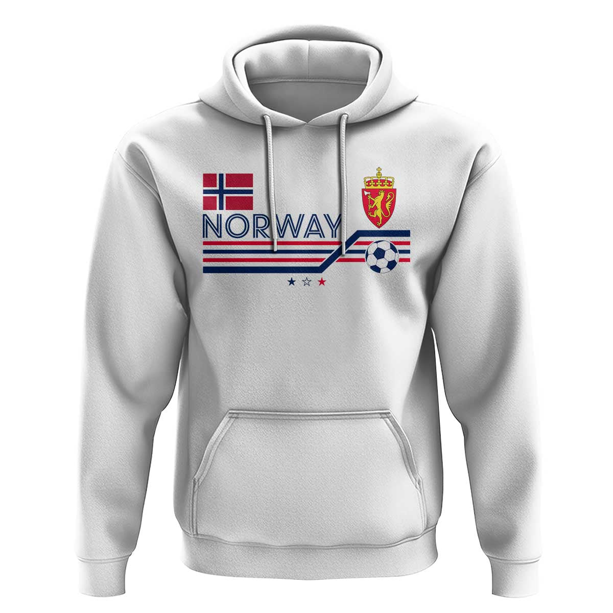 Classic Norway Football Emblem Graphic Hoodie Retro Norwegian Flag Coat of Arms Norge Soccer Fans