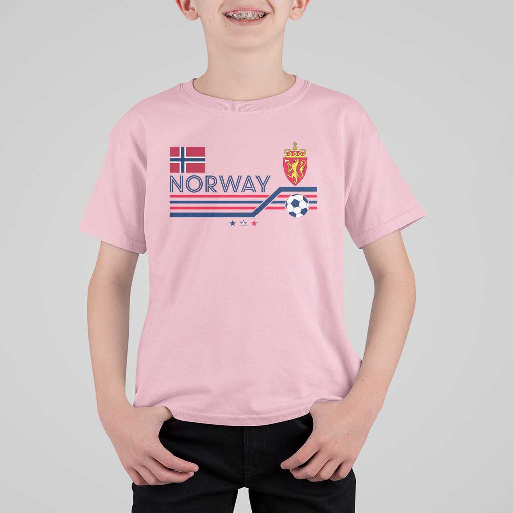 Classic Norway Football Emblem Graphic T Shirt For Kid Retro Norwegian Flag Coat of Arms Norge Soccer Fans