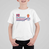 Classic Norway Football Emblem Graphic T Shirt For Kid Retro Norwegian Flag Coat of Arms Norge Soccer Fans