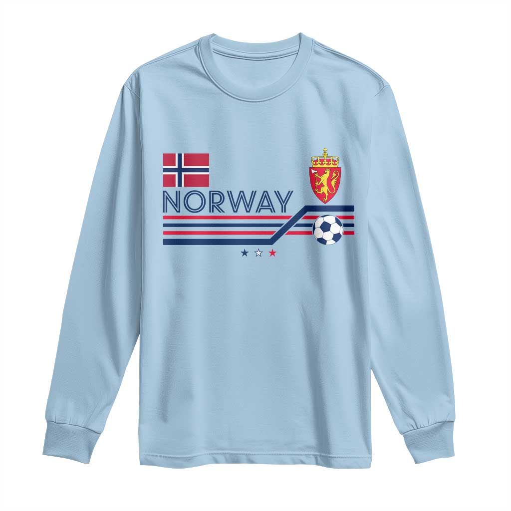 Classic Norway Football Emblem Graphic Long Sleeve Shirt Retro Norwegian Flag Coat of Arms Norge Soccer Fans