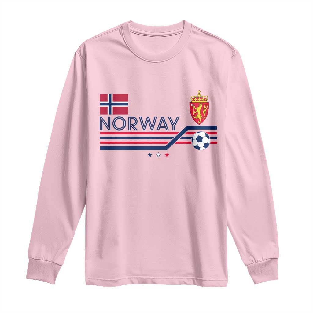 Classic Norway Football Emblem Graphic Long Sleeve Shirt Retro Norwegian Flag Coat of Arms Norge Soccer Fans