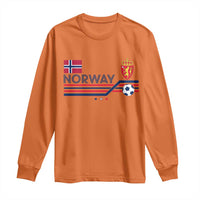 Classic Norway Football Emblem Graphic Long Sleeve Shirt Retro Norwegian Flag Coat of Arms Norge Soccer Fans