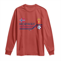 Classic Norway Football Emblem Graphic Long Sleeve Shirt Retro Norwegian Flag Coat of Arms Norge Soccer Fans