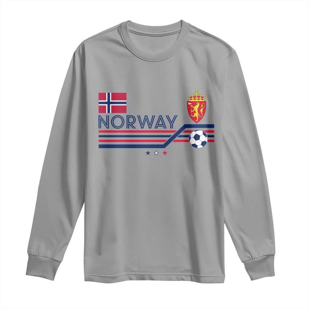 Classic Norway Football Emblem Graphic Long Sleeve Shirt Retro Norwegian Flag Coat of Arms Norge Soccer Fans