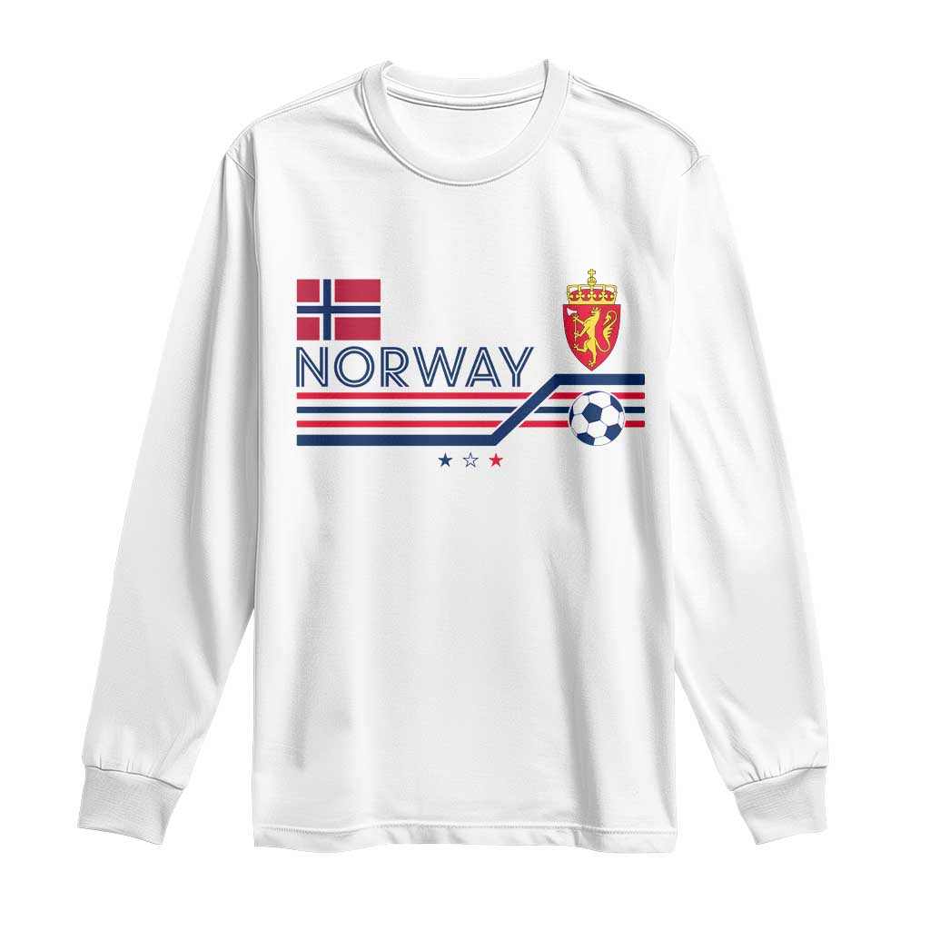 Classic Norway Football Emblem Graphic Long Sleeve Shirt Retro Norwegian Flag Coat of Arms Norge Soccer Fans
