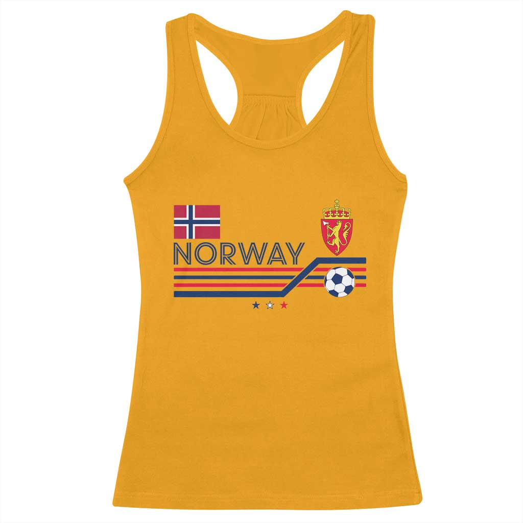 Classic Norway Football Emblem Graphic Racerback Tank Top Retro Norwegian Flag Coat of Arms Norge Soccer Fans