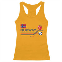 Classic Norway Football Emblem Graphic Racerback Tank Top Retro Norwegian Flag Coat of Arms Norge Soccer Fans