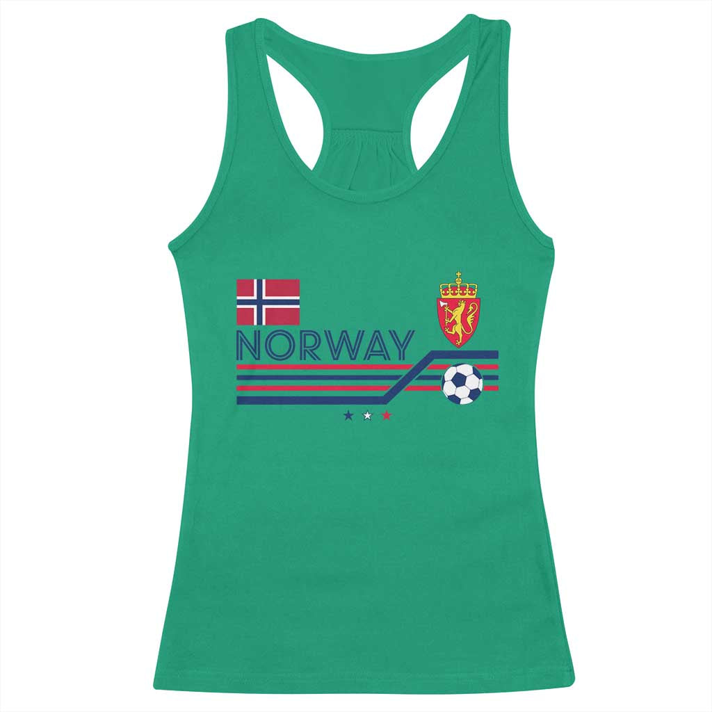 Classic Norway Football Emblem Graphic Racerback Tank Top Retro Norwegian Flag Coat of Arms Norge Soccer Fans