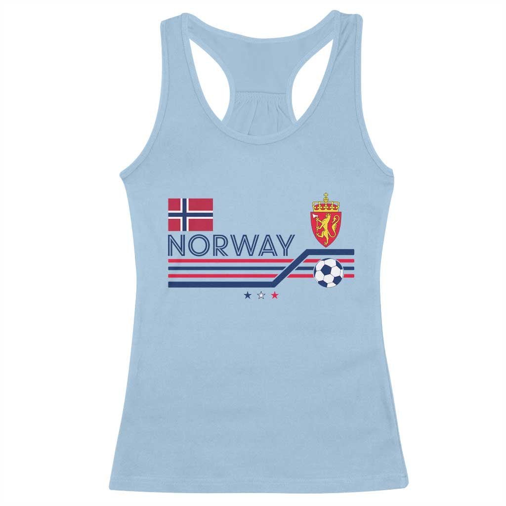 Classic Norway Football Emblem Graphic Racerback Tank Top Retro Norwegian Flag Coat of Arms Norge Soccer Fans
