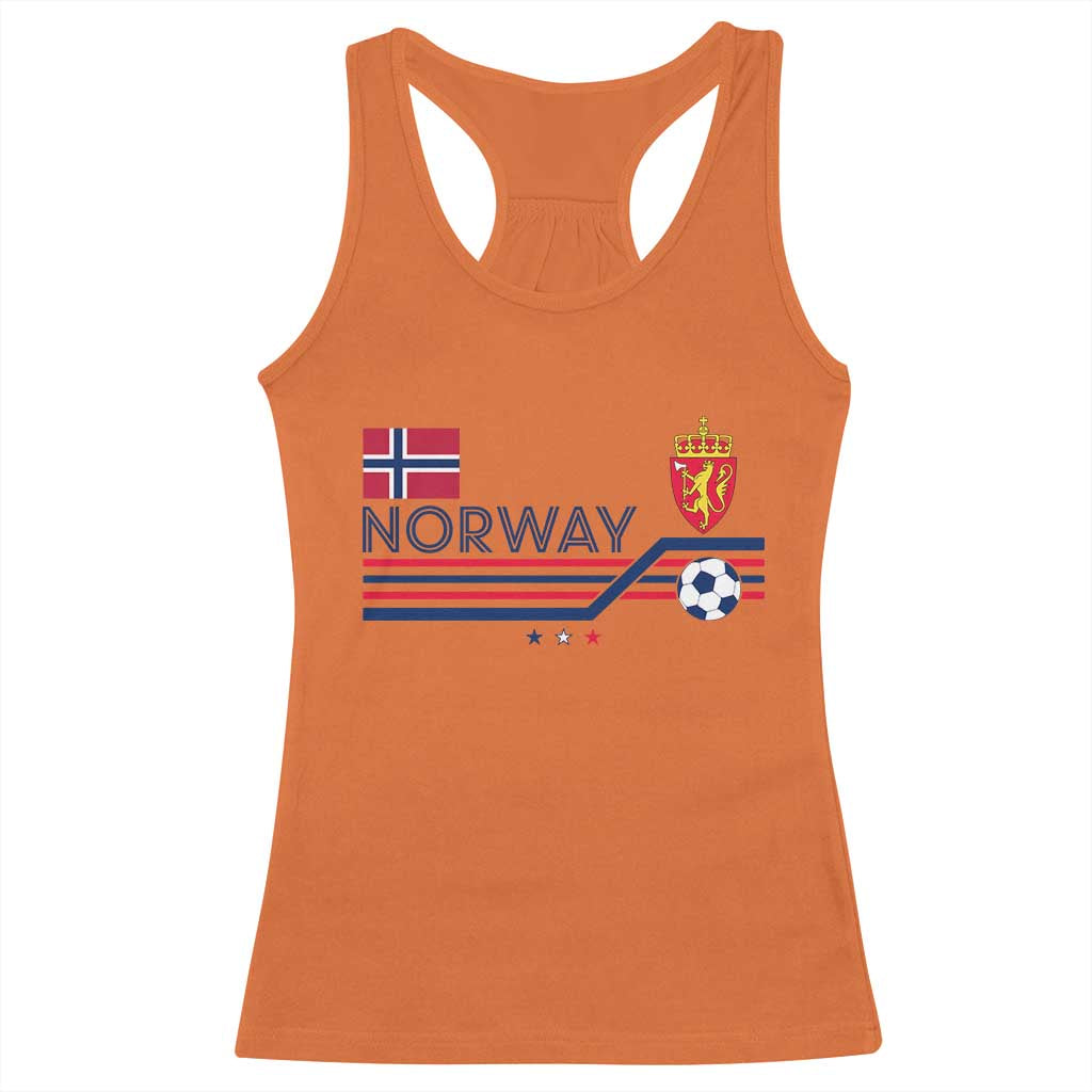 Classic Norway Football Emblem Graphic Racerback Tank Top Retro Norwegian Flag Coat of Arms Norge Soccer Fans