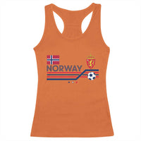 Classic Norway Football Emblem Graphic Racerback Tank Top Retro Norwegian Flag Coat of Arms Norge Soccer Fans