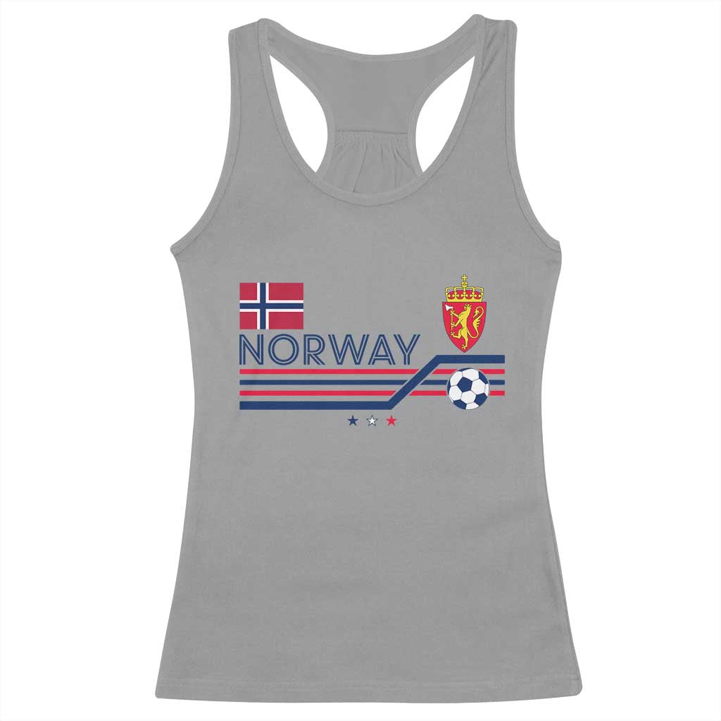 Classic Norway Football Emblem Graphic Racerback Tank Top Retro Norwegian Flag Coat of Arms Norge Soccer Fans