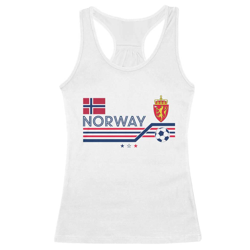 Classic Norway Football Emblem Graphic Racerback Tank Top Retro Norwegian Flag Coat of Arms Norge Soccer Fans