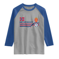 Classic Norway Football Emblem Graphic Raglan Shirt Retro Norwegian Flag Coat of Arms Norge Soccer Fans