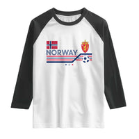 Classic Norway Football Emblem Graphic Raglan Shirt Retro Norwegian Flag Coat of Arms Norge Soccer Fans