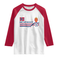 Classic Norway Football Emblem Graphic Raglan Shirt Retro Norwegian Flag Coat of Arms Norge Soccer Fans