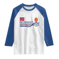 Classic Norway Football Emblem Graphic Raglan Shirt Retro Norwegian Flag Coat of Arms Norge Soccer Fans