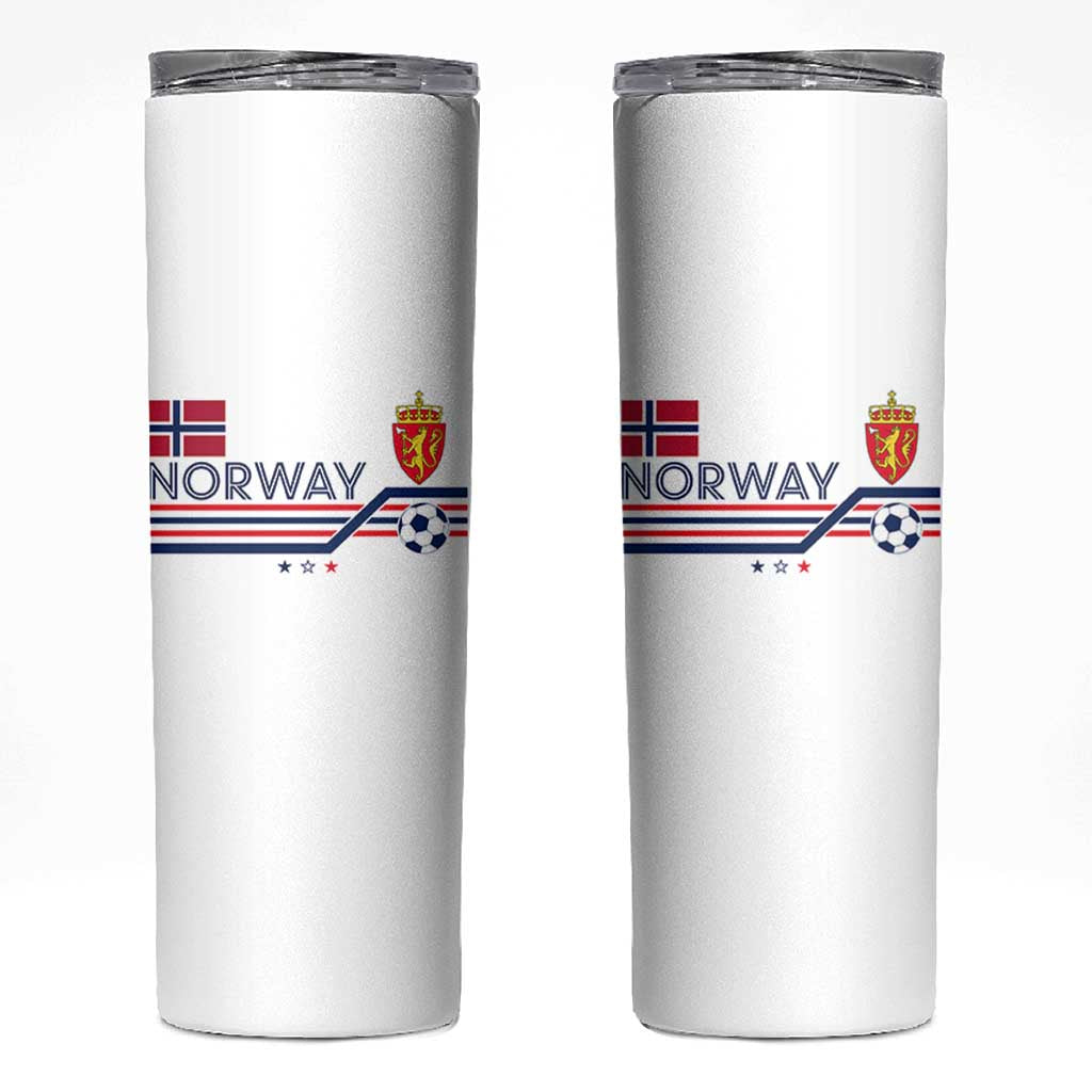 Classic Norway Football Emblem Graphic Skinny Tumbler Retro Norwegian Flag Coat of Arms Norge Soccer Fans