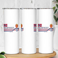 Classic Norway Football Emblem Graphic Skinny Tumbler Retro Norwegian Flag Coat of Arms Norge Soccer Fans