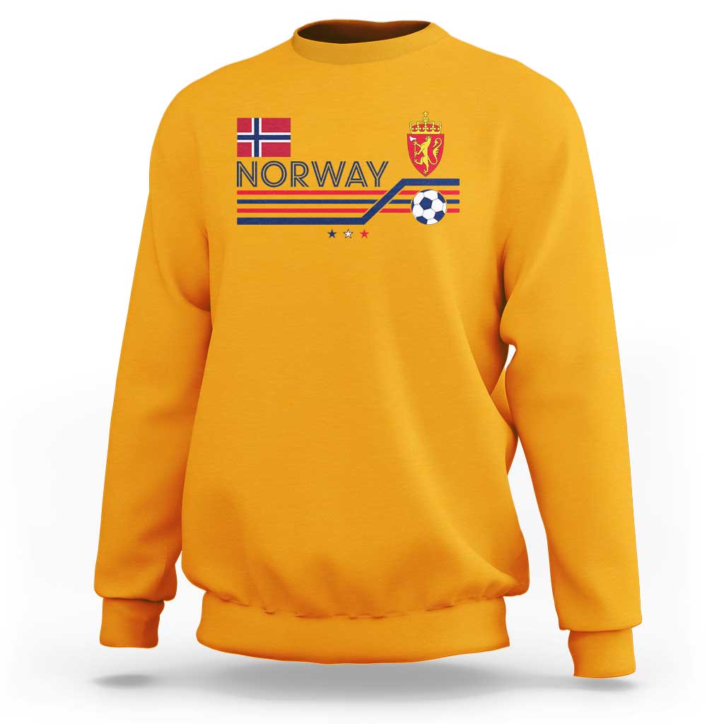 Classic Norway Football Emblem Graphic Sweatshirt Retro Norwegian Flag Coat of Arms Norge Soccer Fans