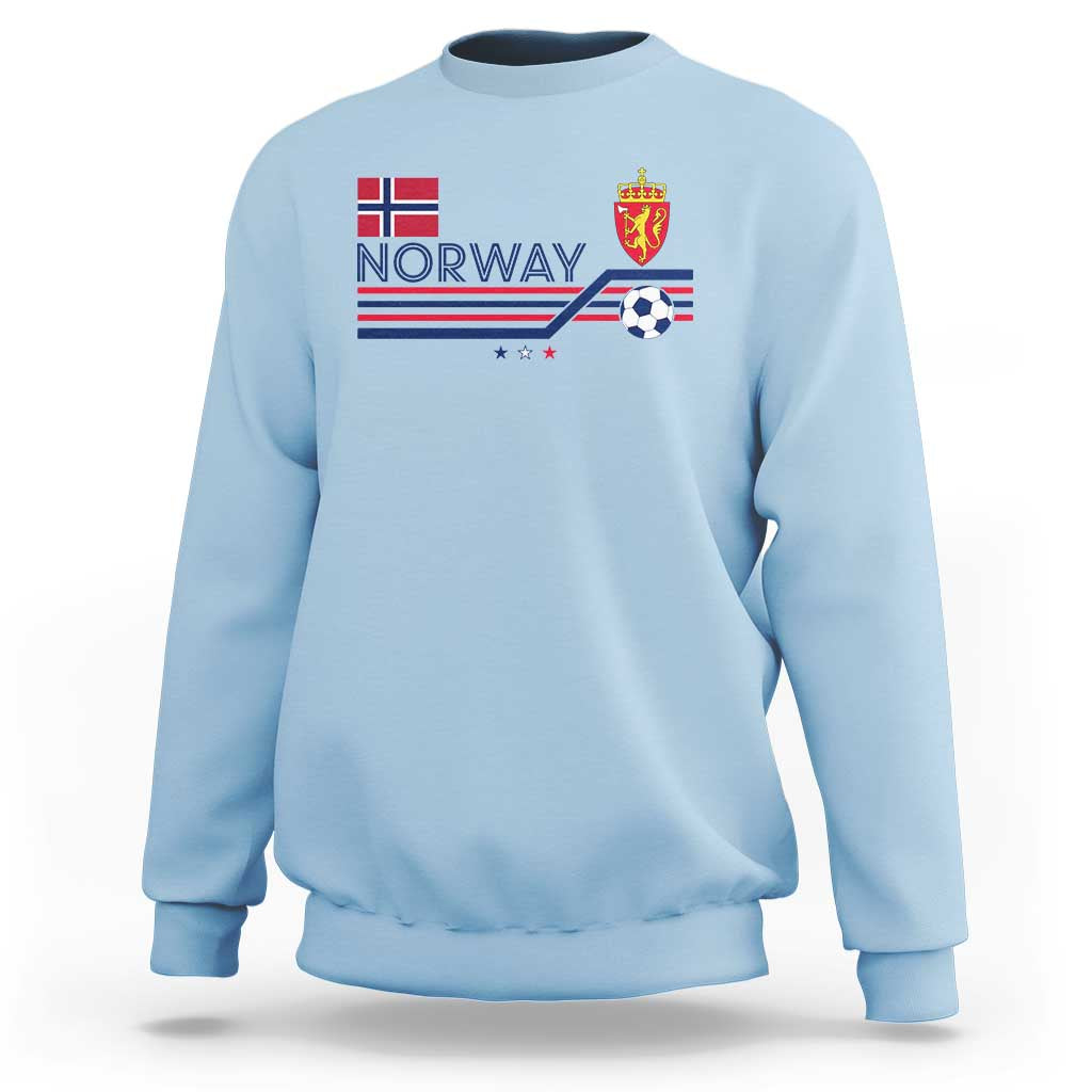 Classic Norway Football Emblem Graphic Sweatshirt Retro Norwegian Flag Coat of Arms Norge Soccer Fans