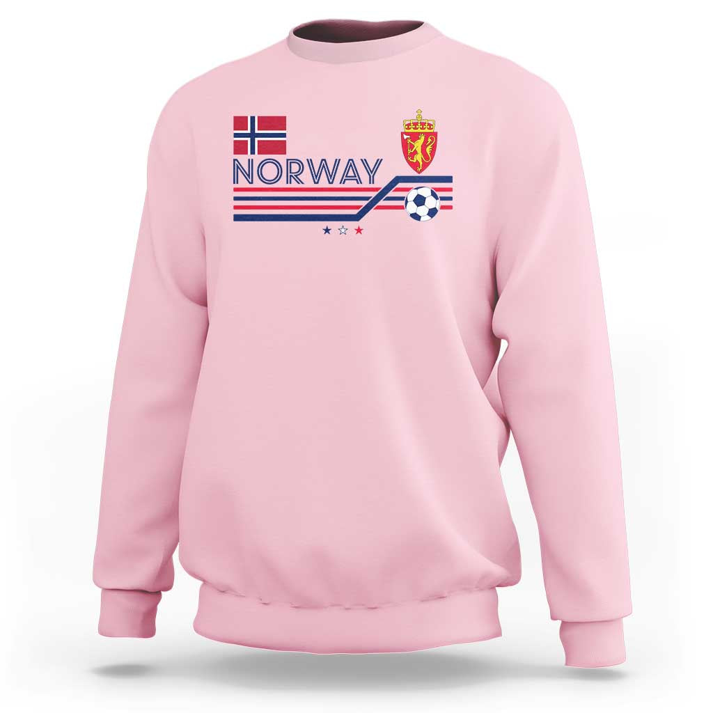 Classic Norway Football Emblem Graphic Sweatshirt Retro Norwegian Flag Coat of Arms Norge Soccer Fans