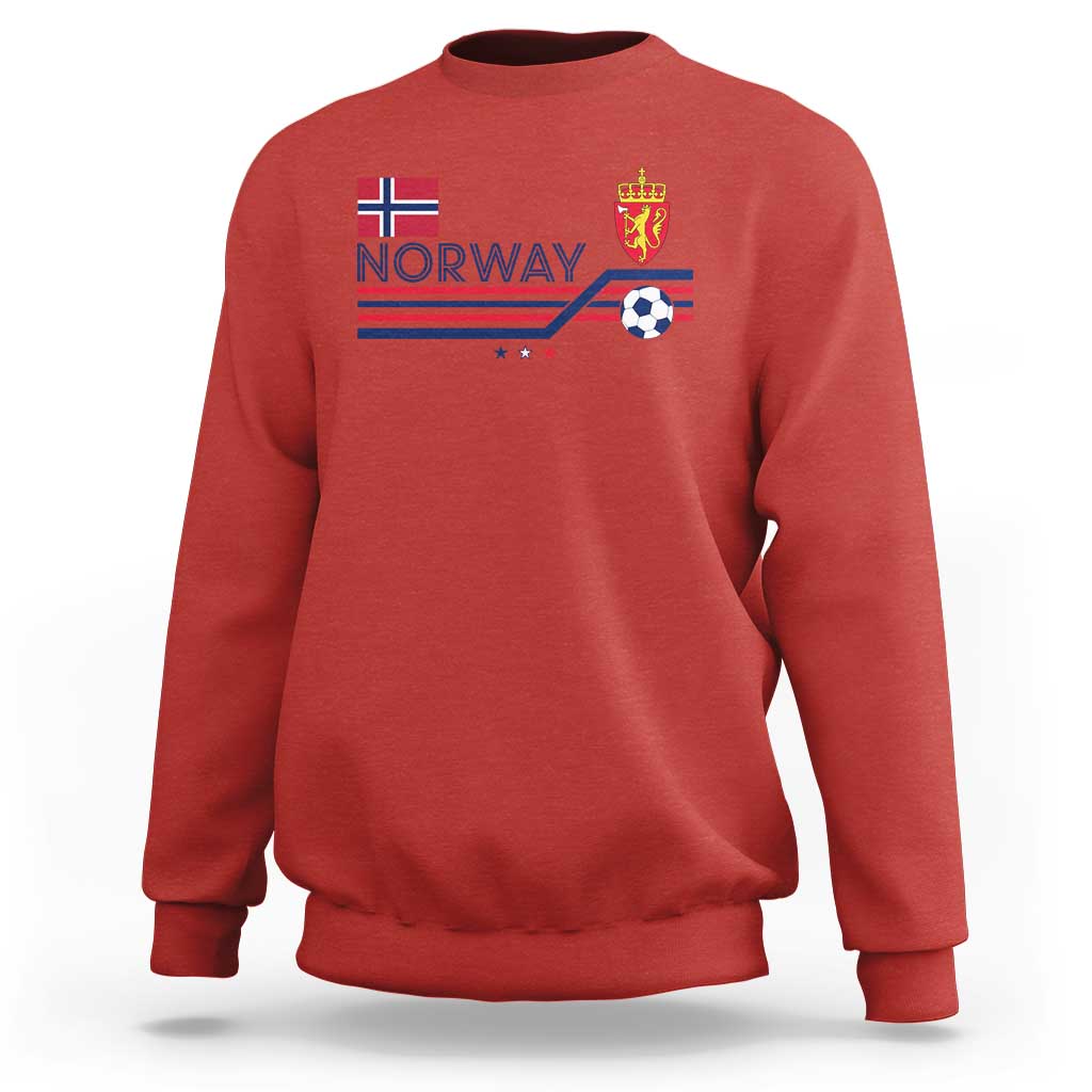 Classic Norway Football Emblem Graphic Sweatshirt Retro Norwegian Flag Coat of Arms Norge Soccer Fans
