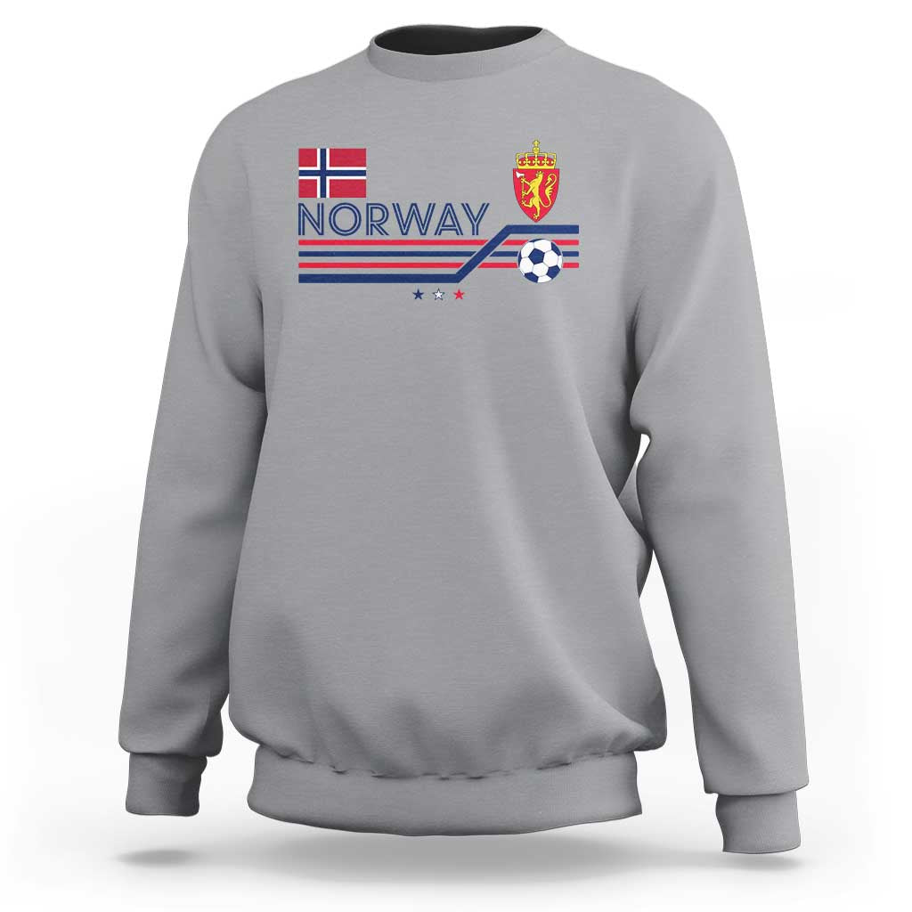 Classic Norway Football Emblem Graphic Sweatshirt Retro Norwegian Flag Coat of Arms Norge Soccer Fans