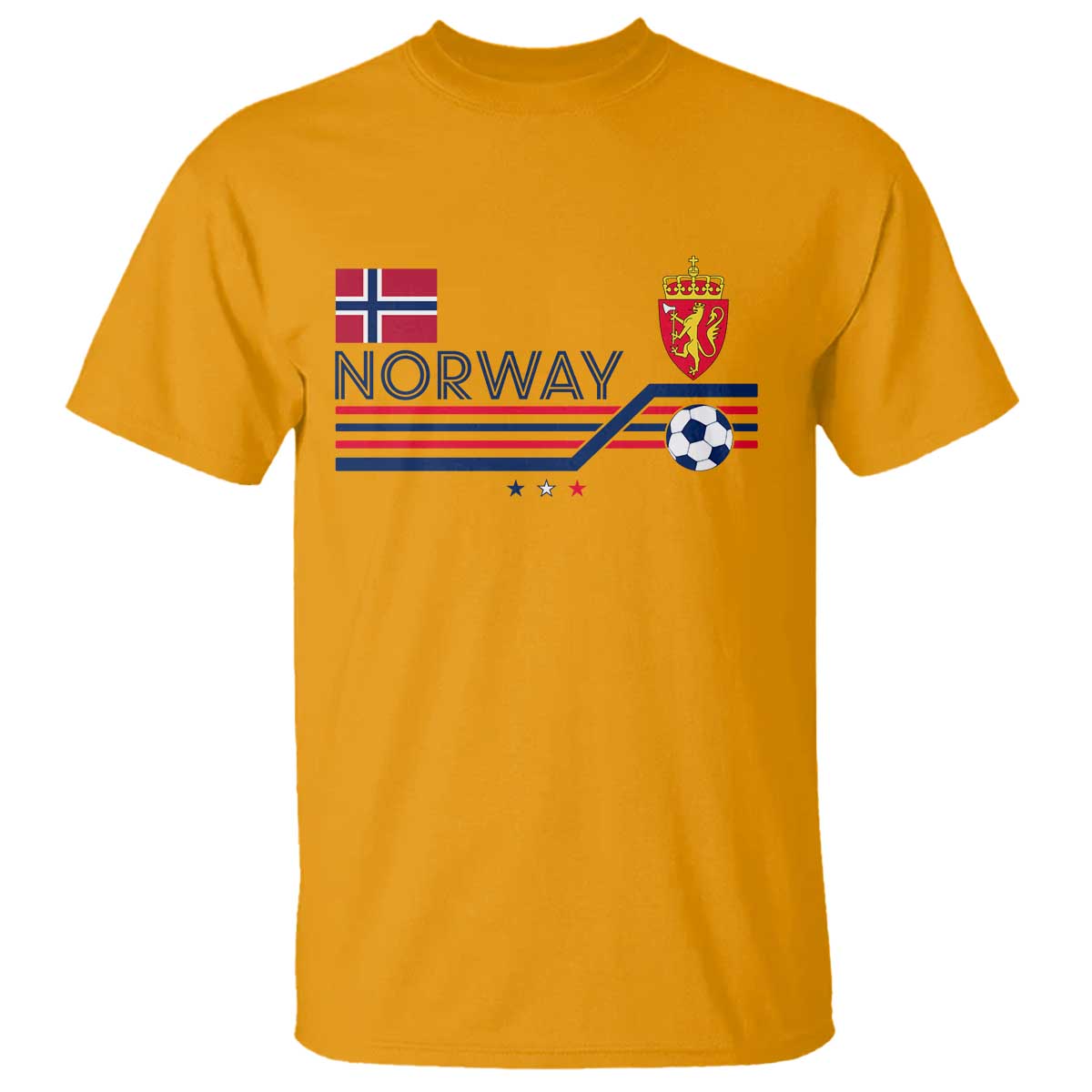 Classic Norway Football Emblem Graphic T Shirt Retro Norwegian Flag Coat of Arms Norge Soccer Fans
