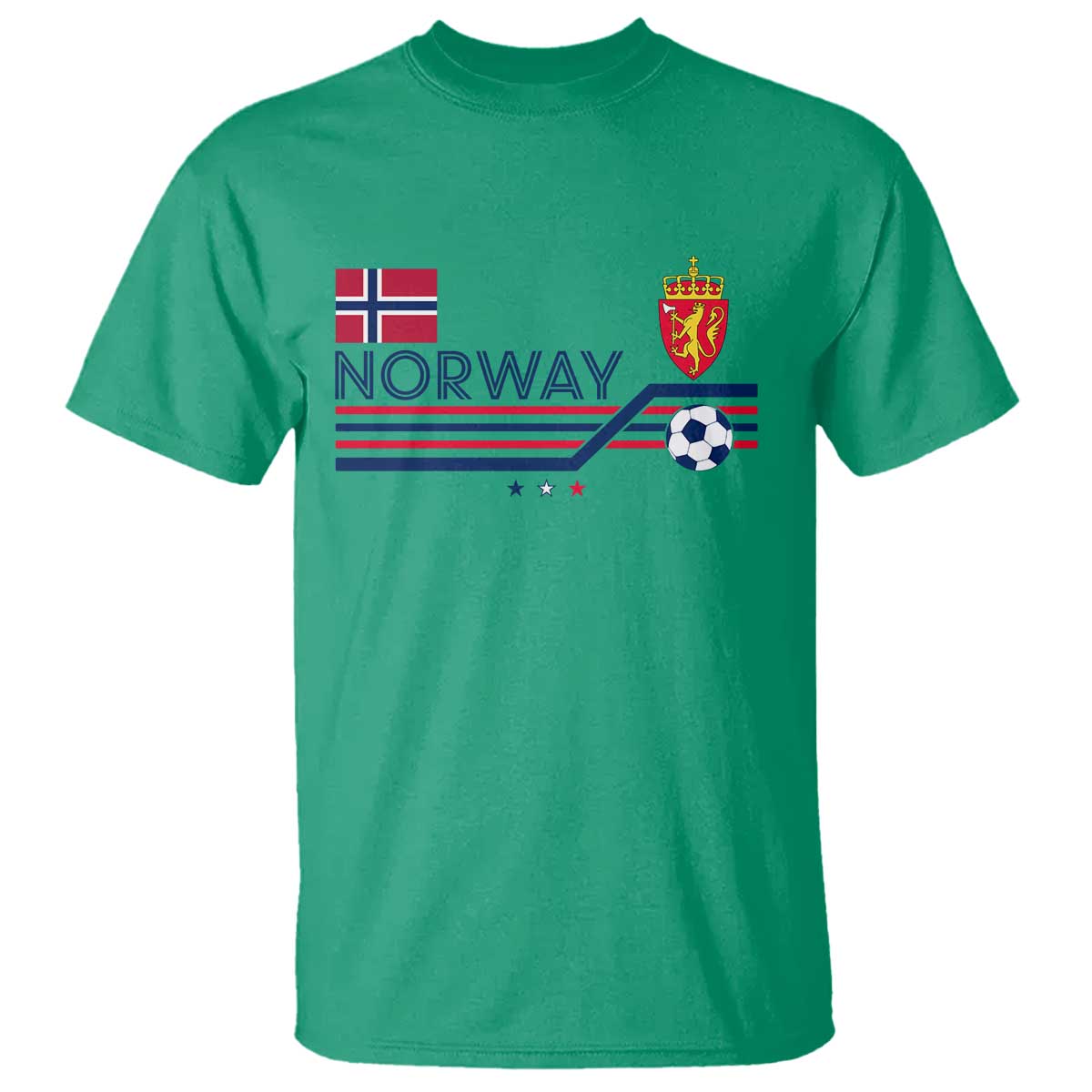 Classic Norway Football Emblem Graphic T Shirt Retro Norwegian Flag Coat of Arms Norge Soccer Fans
