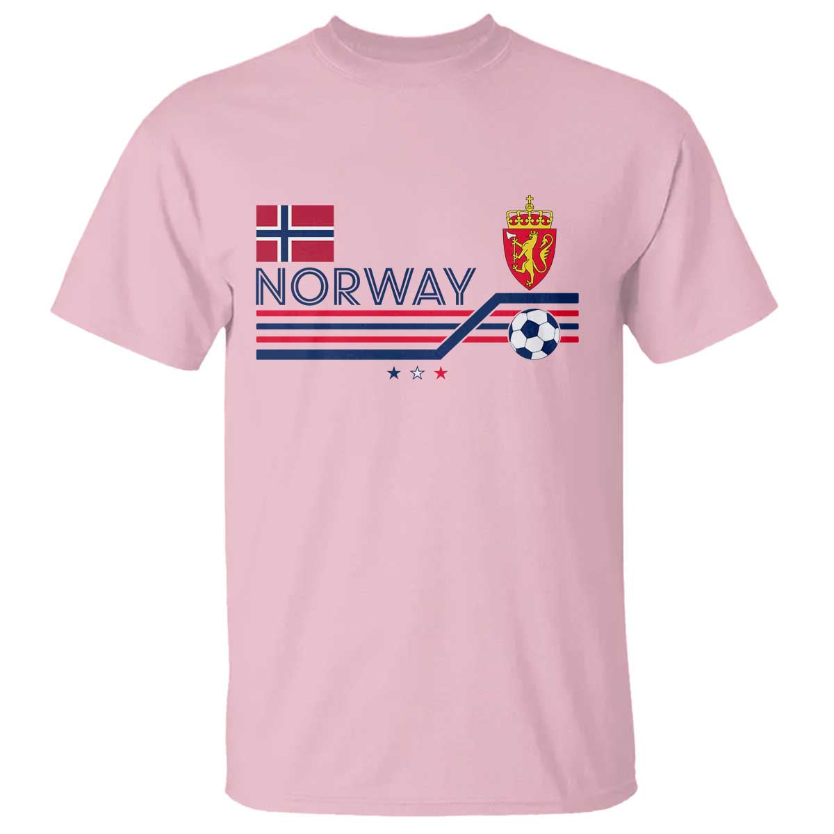 Classic Norway Football Emblem Graphic T Shirt Retro Norwegian Flag Coat of Arms Norge Soccer Fans