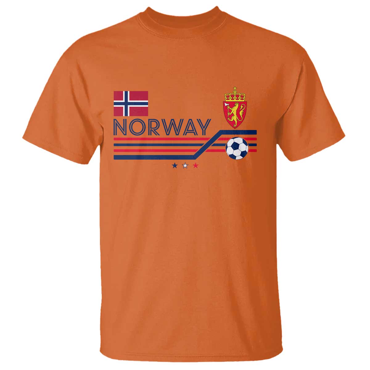Classic Norway Football Emblem Graphic T Shirt Retro Norwegian Flag Coat of Arms Norge Soccer Fans