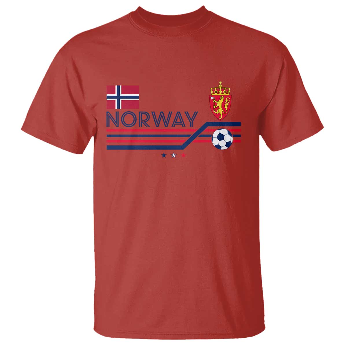 Classic Norway Football Emblem Graphic T Shirt Retro Norwegian Flag Coat of Arms Norge Soccer Fans