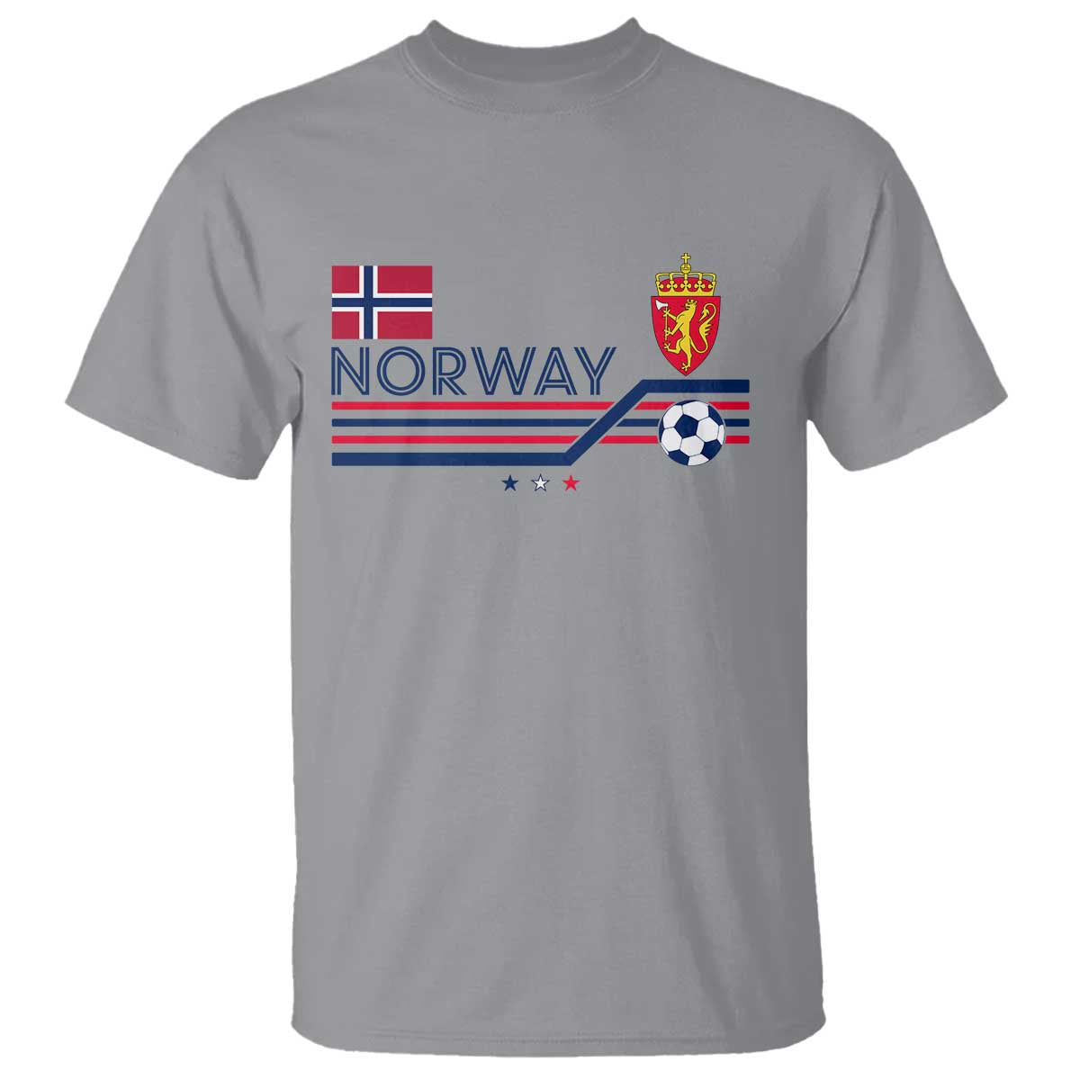 Classic Norway Football Emblem Graphic T Shirt Retro Norwegian Flag Coat of Arms Norge Soccer Fans